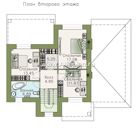 «Виконт» - проект двухэтажного дома, с террасой, удобная планировка с гаражом, в стиле эклектика - превью план дома