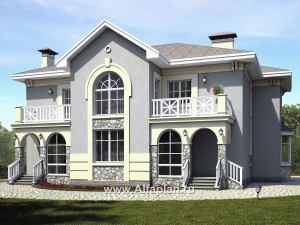 «Родное сердце» - проект двухэтажного дома на две семьи (дуплекс), с террасой и с балконом