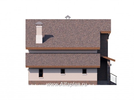 Проекты домов Альфаплан - «Регата» - комфортный дом с террасой и гаражом - превью фасада №3
