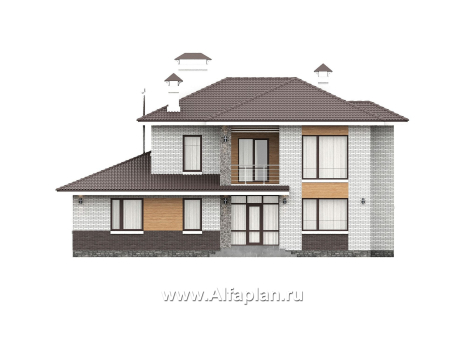 «Формула успеха» - проект двухэтажного дома из газобетона, в скандинавском стиле, удобный план дома с сауной - превью фасада дома