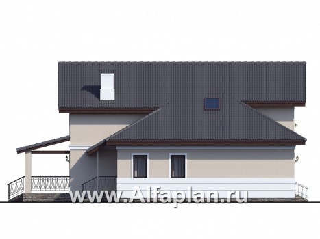 «Любвино» - проект дома с мансардой, с террасой и с биллиардной, в классическом стиле, русская усадьба - превью фасада дома