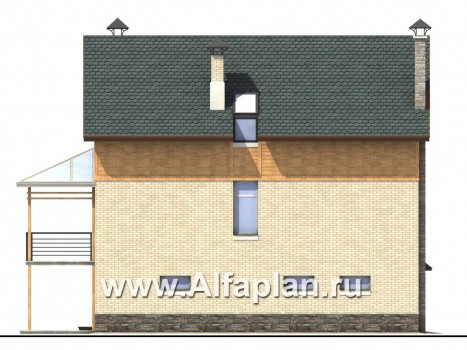 «Экспрофессо» - проект трехэтажного дома, сауна в цокольном этаже, для узкого участка - превью фасада дома