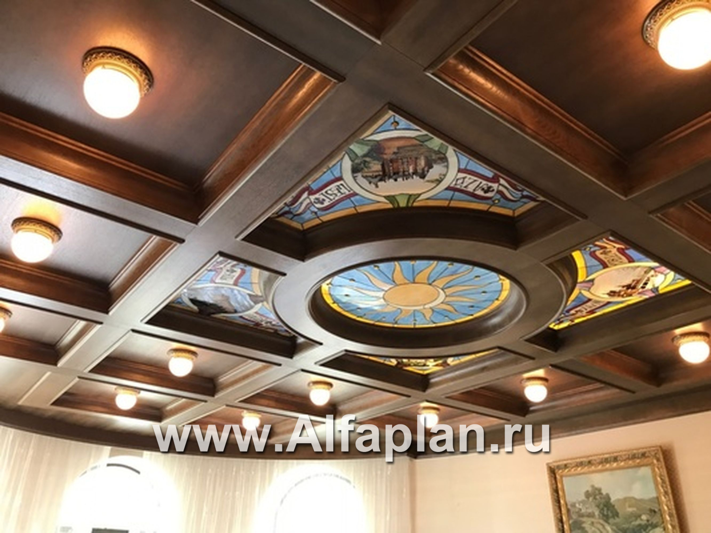 «Камелот» -  проект двухэтажного дома, с эркером башня, с террасой и с гаражом, в стиле замка - дизайн дома №10