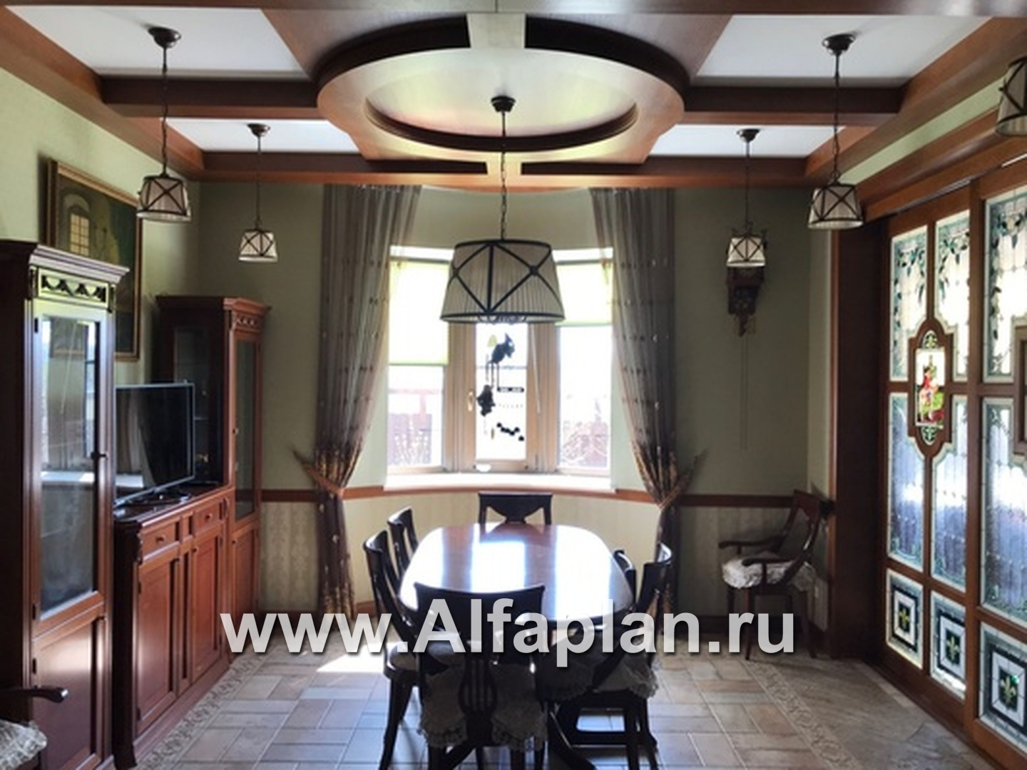 «Камелот» -  проект двухэтажного дома, с эркером башня, с террасой и с гаражом, в стиле замка - дизайн дома №13