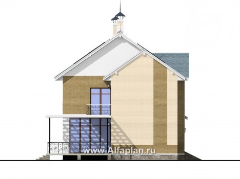«Дипломат» - проект двухэтажного дома из газобетона, с бильярдной в мансарде - превью фасада дома