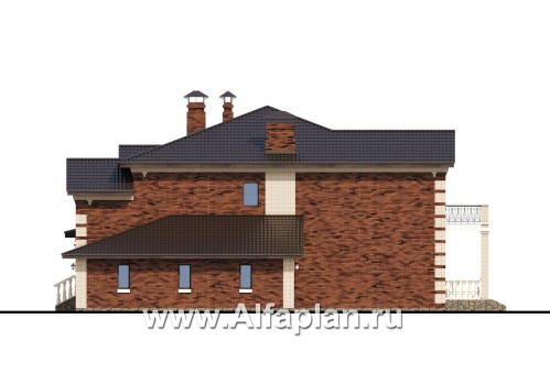 «Беатрис» - проект двухэтажного дома из кирпича, фасады баварская кладка, с террасой и с гаражом на 2 авто - превью фасада дома